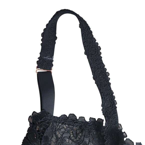 Savage X Fenty Underwire Bra Black 44G Sheer Lace Adj Unpadded Full Coverage - Picture 4 of 11